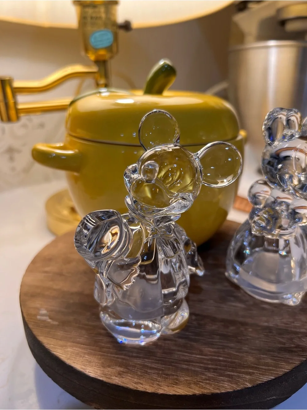 Vintage Lenox Crystal Mickey and Minnie Mouse salt&pepper shakers 4”